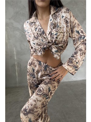 Coccolarsi Eleganza Sogno Saten Uzun Pijama Takımı CCR33