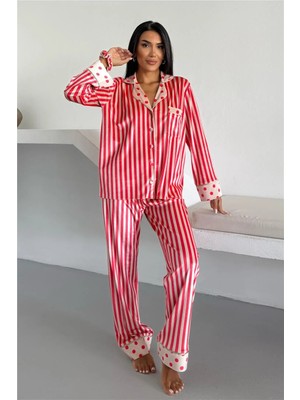 Coccolarsi Mix Retrò Krem Pembe Kadife Uzun Pijama Takımı