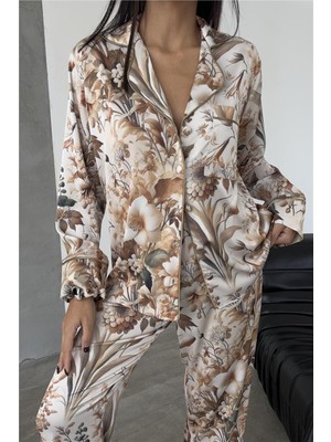 Coccolarsi Eleganza Sogno Saten Uzun Pijama Takımı CCR07