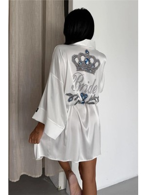 Coccolarsi Reginae Bride Şifon Saten Kimono / Sabahlık