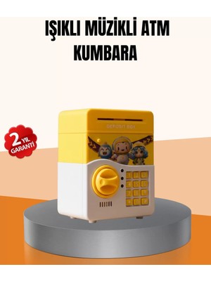 General Atm Tasarımlı Sarı Işıklı Sesli Elektronik Kumbara