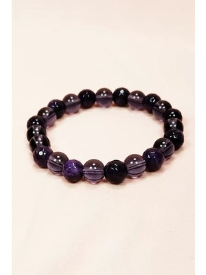 General Ametist Doğal Taş Bileklik Kutulu