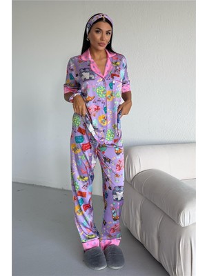 Coccolarsi Mondo Allegro Saten Kısa Kol Pantolon Pijama Takımı MA5811
