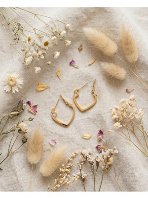 Mervan Takı Zirkon Taşlı Çelik Küpe