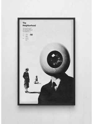 Lamazif Siyah Çerçeveli Sürreal Siyah Beyaz Duvar Tablosu – The Neighborhood Modern Sanat Posteri – Galeri Dekoru