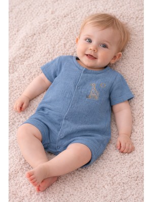 Necix's Erkek Bebek Yazlık Müslin Tulum 0- 6 Ay 5513 5514