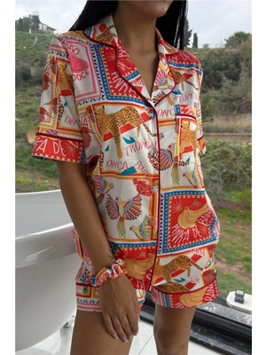 Coccolarsi Stagione Estiva Saten Kısa Pijama Takımı CSE3006