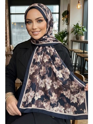 İmaj Butik Antrasit Ipekhan Desenli Soft Dijital Şal