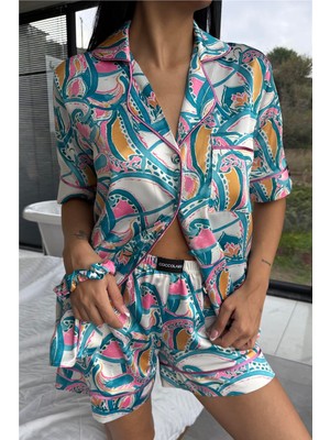 Coccolarsi Stagione Estiva Saten Kısa Pijama Takımı CSE3009