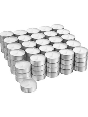 Calperia 100 Adet Mini Beyaz Mum (3,8 Cm)