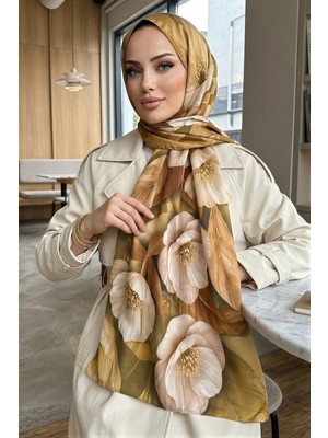 İmaj Butik Hardal Desenli Soft Şal