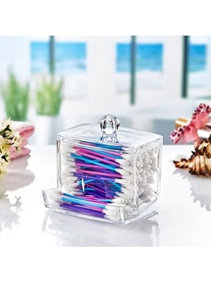 Calperia Akrilik Kapaklı Kulak Temizleme Çubuğu Organizatörü