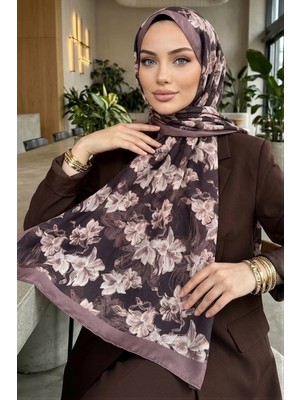 İmaj Butik Gül Kurusu Ipekhan Desenli Soft Dijital Şal
