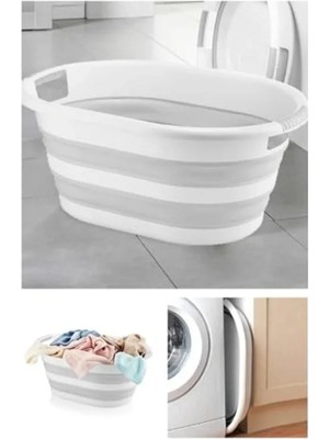 Calperia 27 Litre Kapasiteli Katlanabilir Silikon Çamaşır Sepeti