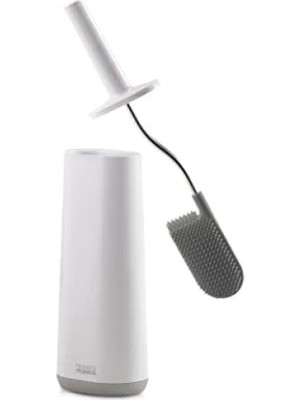 Calperia Esnek D Şekilli Tuvalet Fırçası (Beyaz/gri)