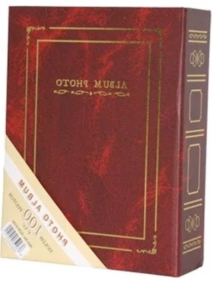 Calperia 10X15 cm 100 Fotoğraf Kapasiteli Şık Ciltbezli Fotoğraf Albümü (Bordo)