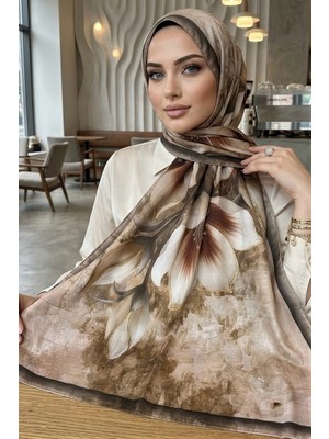 İmaj Butik Kahverengi Desenli Soft Şal