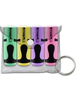 Calperia Mini Fosforlu Kalem Seti - 4'lü Pastel Renkler