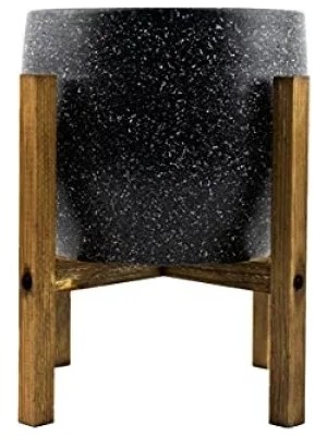 Calperia Siyah Granit Toprak Saksı - 4 Ayaklı - 19 cm