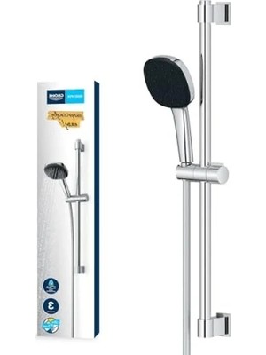 Calperia 110MM Kare Sürgülü Duş Seti, 3 Akışlı El Duşu ve Ray