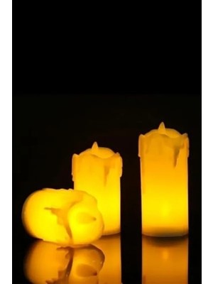 Calperia 3’lü Pilli Dekoratif LED Mum Işıkları - Gerçek Alev Efekti
