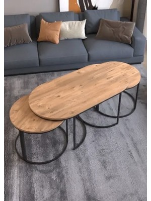 Savita Home Dolunay 3'lü Set  Orta Sehpa - 45 cm