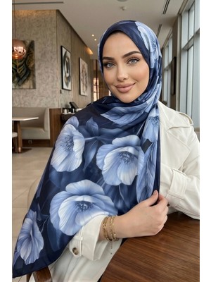 İmaj Butik Lacivert Desenli Soft Şal