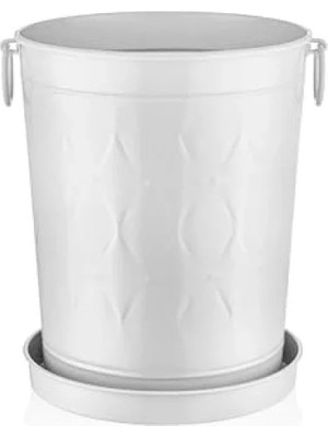 Calperia Beyaz Prizma Saksı - 37X31X46 cm