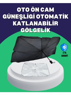 Şemsiye Tasarımlı Katlanabilir Araç Güneşliği – Geniş Uyumlu, Uv Koruma