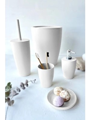 Calperia 5 Parçalı Beyaz Banyo Seti - Şık ve Fonksiyonel