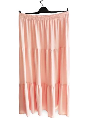 General Beli Lastikli Bürümcek Kumaş Etek Anne Eteği Uzun Namaz Eteği Somon 44-52 Beden