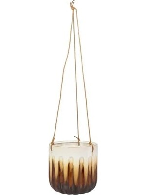 Calperia Estetik Karamel Renkli Seramik Askılı Saksı 14X13 cm