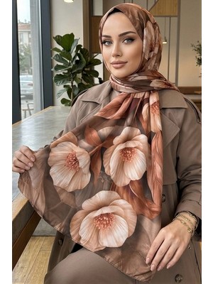 İmaj Butik Koyu Vizon Desenli Soft Şal