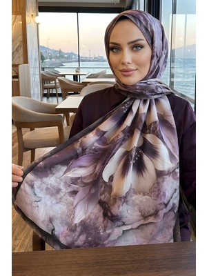 İmaj Butik Mor Desenli Soft Şal