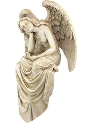Calperia Zarif Oturan Melek Heykeli - 15 x 21,5 x 38 cm
