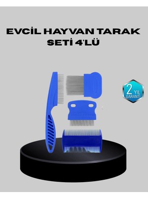Evcil Hayvan Tüy Bakım Seti – 4’lü Paslanmaz Çelik ve Eco Plastik, Kolay Temizlenebilir ve Dayanıklı