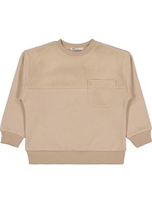 Civil Boys Peluş Garnili 6-9 Yaş Sweatshirt - Kahverengi