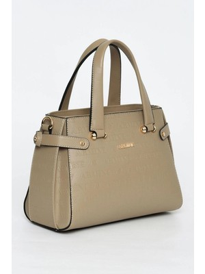 Armine Lazer Baskılı Kadın El ve Omuz Çanta 172 - Vizon