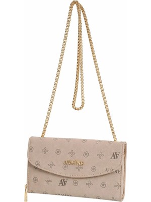 Armine Baskılı Kadın Omuz & Çapraz Çanta C14 - Vizon