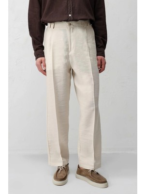Antioch Taş Lyocell Relaxed Fit Pileli Erkek Pantolon