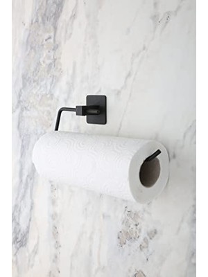 Alper Banyo Yapışkanlı Siyah Kare Açık Solo Havluluk Havlu Askısı