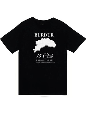stonedfame Burdur - 15 - Salda - Sagalassos - Lavanta Baskılı Unisex %100 Pamuk Siyah T-Shirt