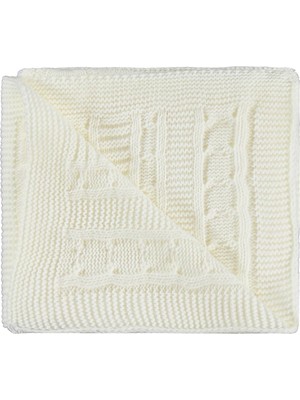 Civil Baby Saç Örgü Triko 95*100 Battaniye - Ekru