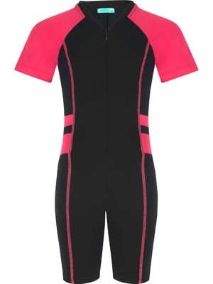 Tesmay Düz Renk Boneli Çocuk Yüzücü Mayo