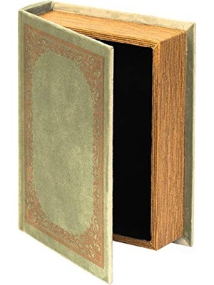 Dekoratif Vintage Kitap Şeklinde Takı Saklama Kutusu, Antik Yeşil