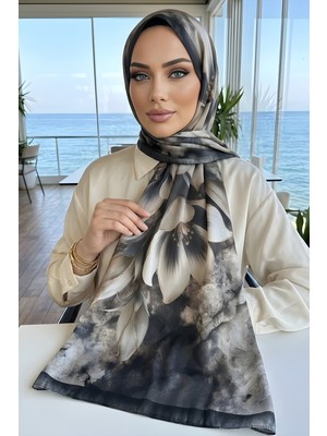İmaj Butik Antrasit Desenli Soft Şal