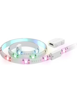 Razer Aether Light Strip Extender - Rgb LED Işık Şeridi Uzatma (1m / 3ft Genişletici, 8 Genişleticiye Kadar Bağlayın, Esnek Tasarım) Beyaz