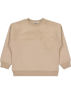Civil Boys Peluş Garnili 2-5 Yaş Sweatshirt - Kahverengi