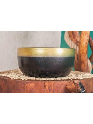 Bitki Tasarımı Ev Dekorasyon Gold Şeritli Siyah Aranjmanlık Sunumluk Bonzai Terracota Toprak Saksı