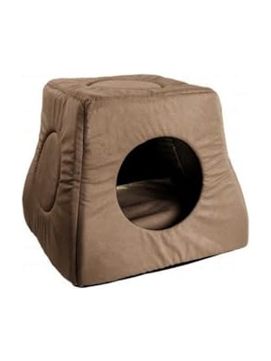 Üç Fonksiyonlu Kahverengi Kedi Yuvası Yatağı Taytüyü Yıkanabilir 40X40 Cm, Kahverengi